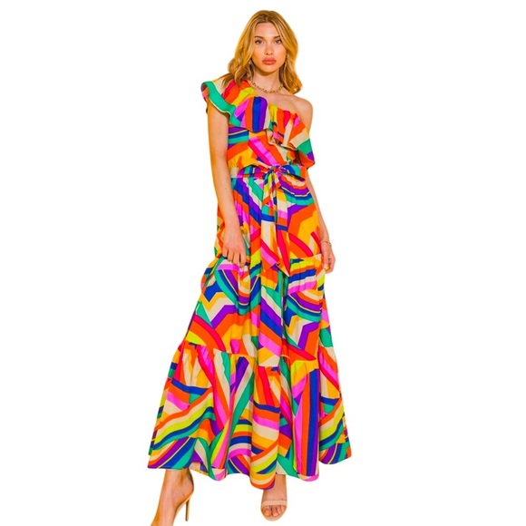 Flying Tomato Colorful Geometric Maxi Dress - Picture 11 of 12